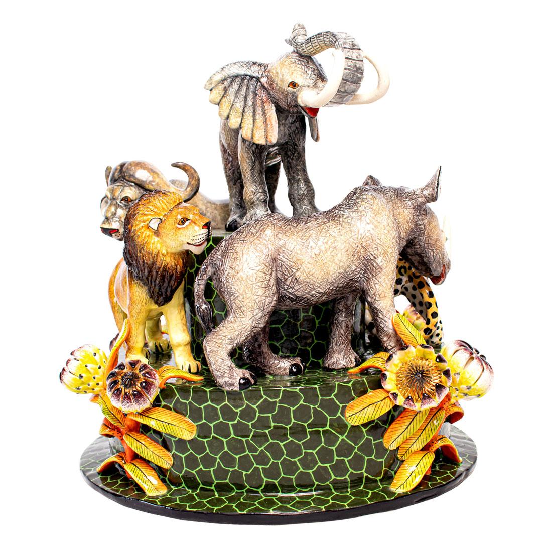Modern Love Art Ceramic Big Five Stand, hand made in South Africa