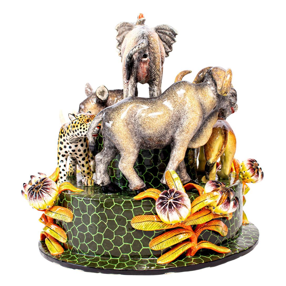 Fired Love Art Ceramic Big Five Stand, hand made in South Africa