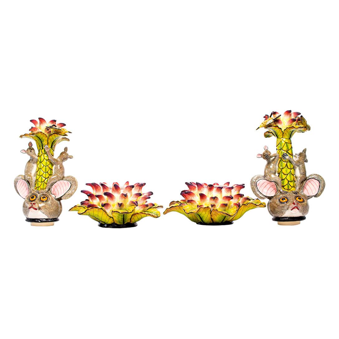 Love Art Candelabros de cerámica Bushbaby Hand Made in South Africa Sudafricano en venta