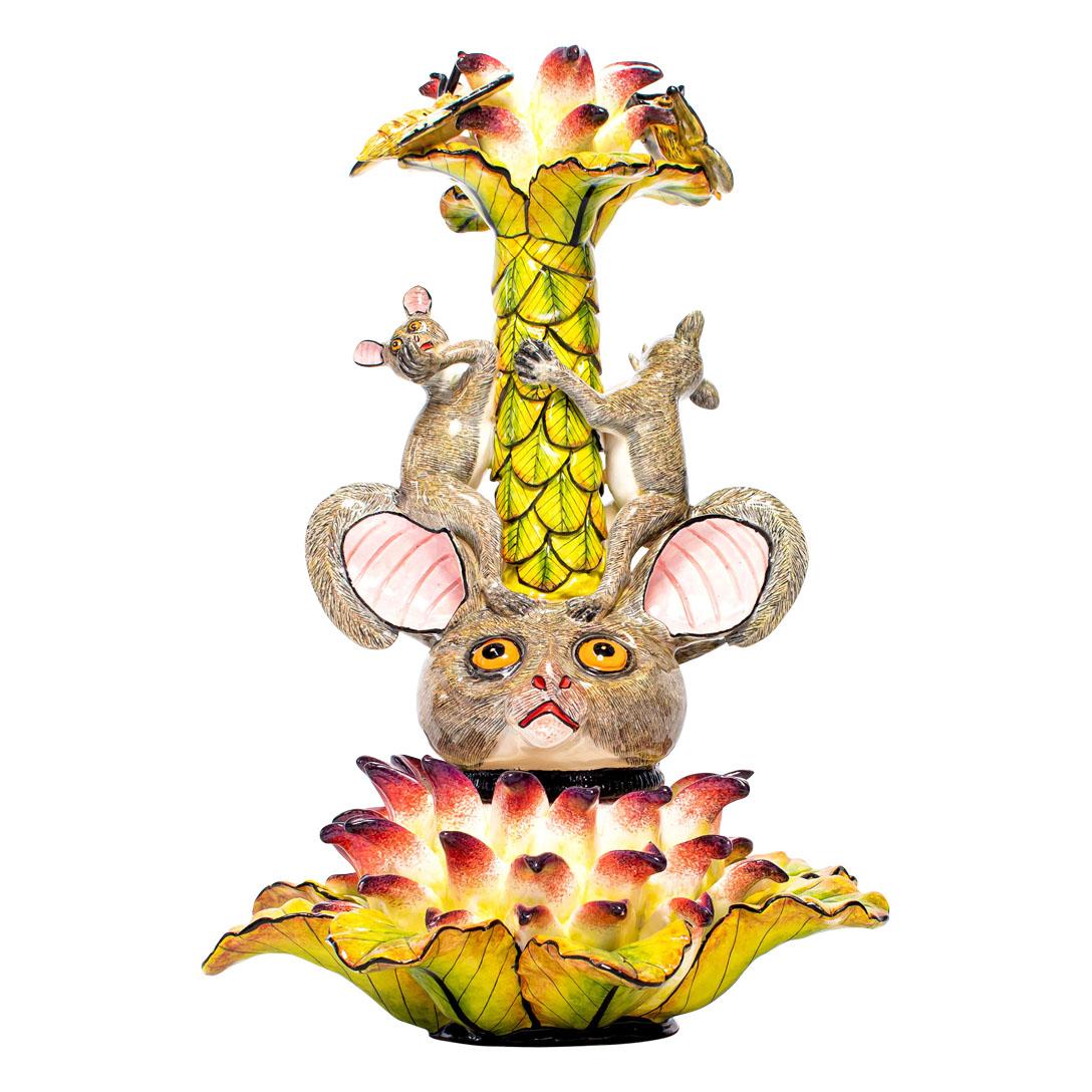 Love Art Candelabros de cerámica Bushbaby Hand Made in South Africa Al fuego en venta