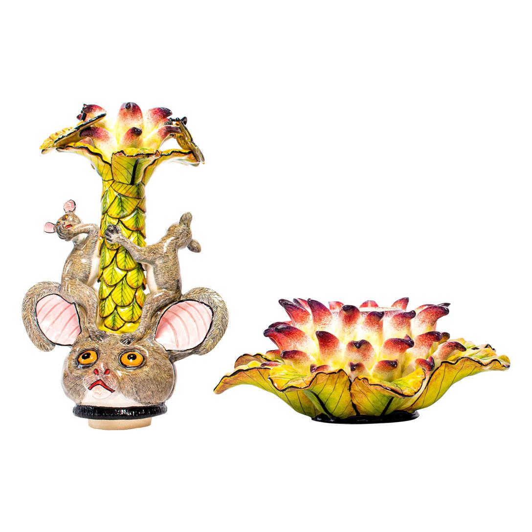 Love Art Candelabros de cerámica Bushbaby Hand Made in South Africa en Nuevo estado para la venta en North Miami, FL