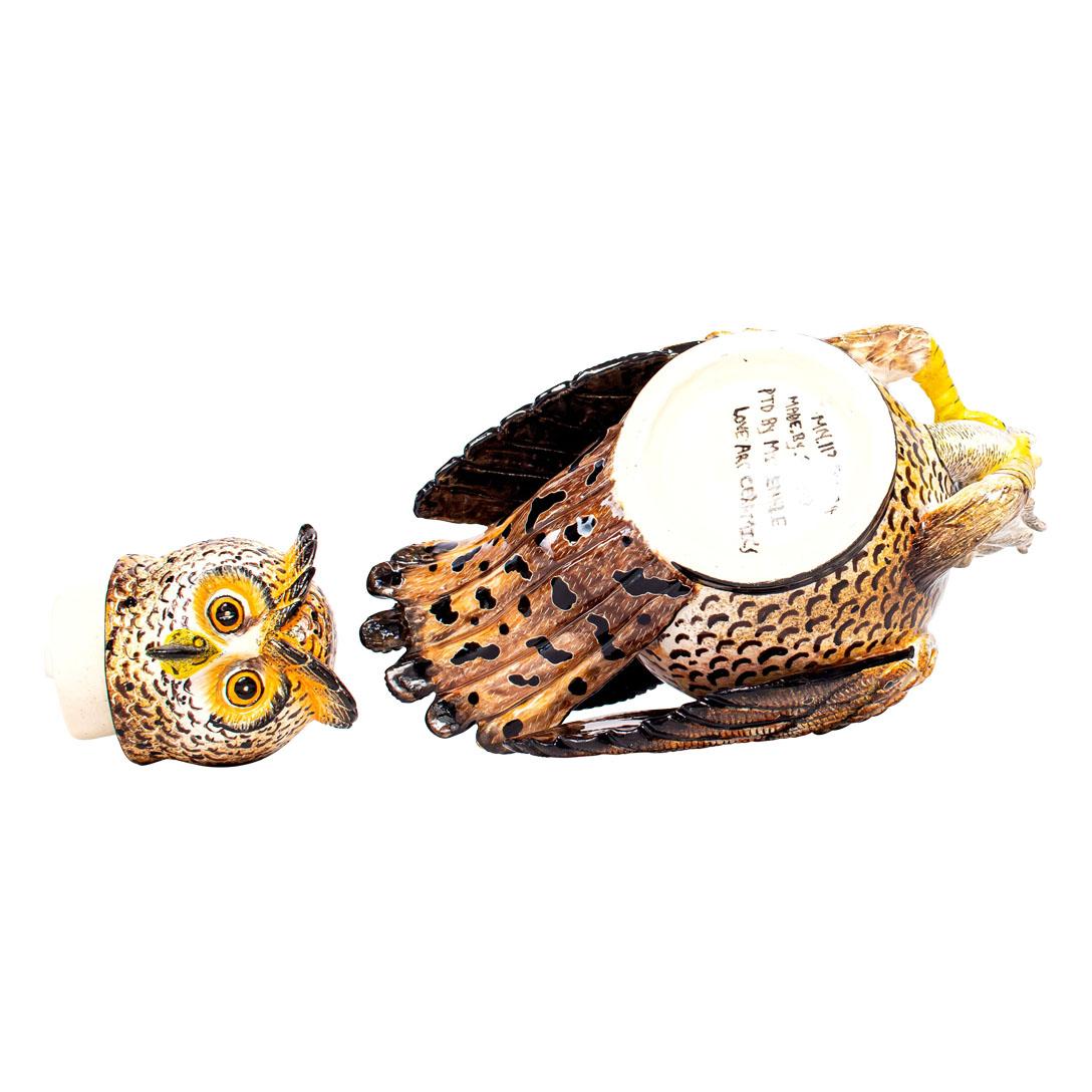 Modern Love Art Ceramic Owl Teapot, hand made in South Africa For Sale