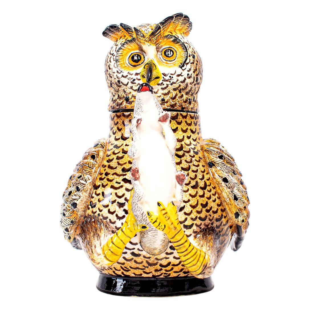 South African Love Art Ceramic Owl Teapot, hand made in South Africa For Sale