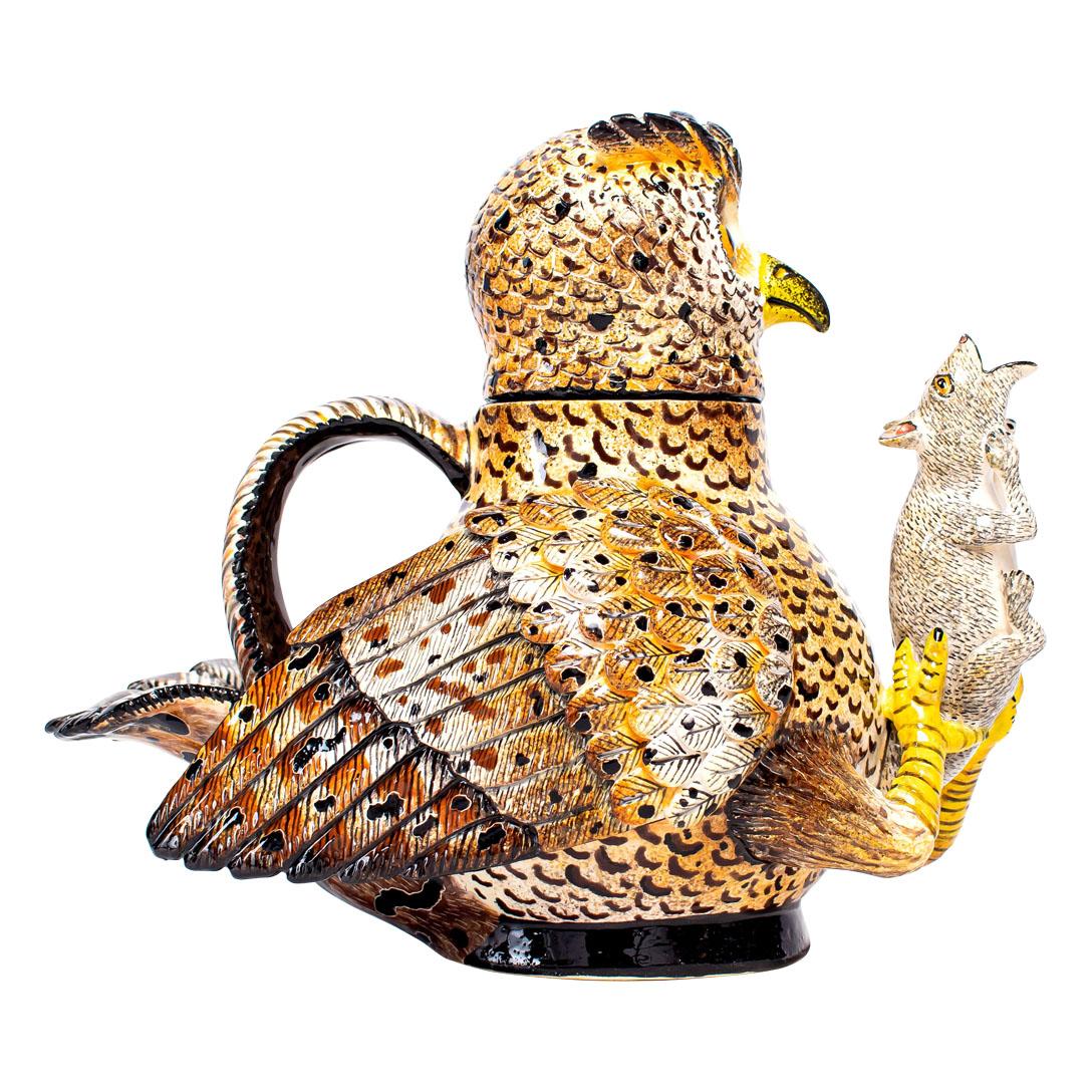 Fired Love Art Ceramic Owl Teapot, hand made in South Africa For Sale