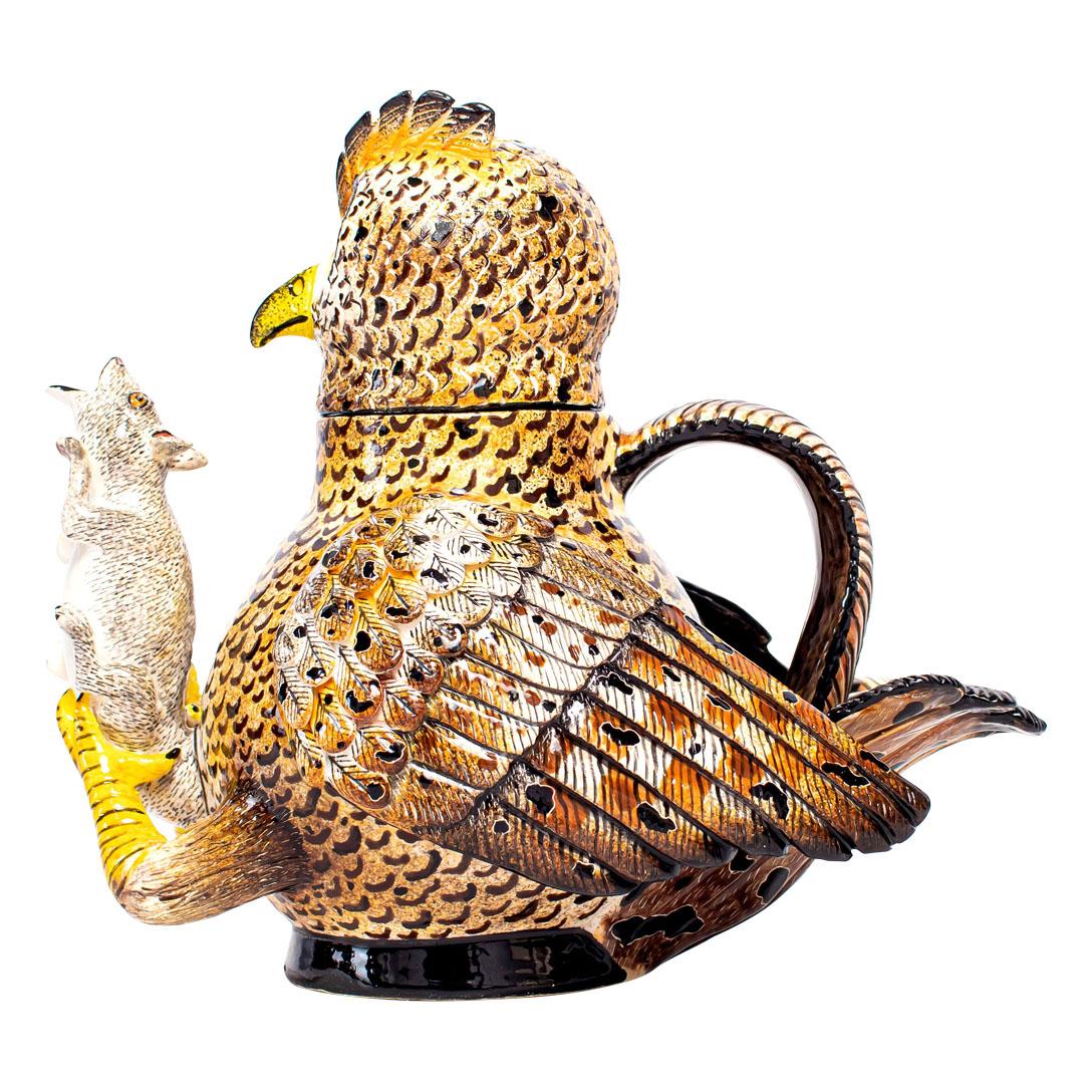 Love Art Ceramic Owl Teapot, hand made in South Africa In Excellent Condition For Sale In North Miami, FL