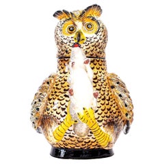 Teiera Love Art con gufo in ceramica, realizzata a mano in Sudafrica