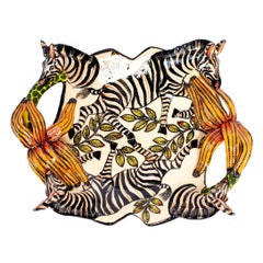 Used Love Art Ceramics Coin Zebra Dish, hand made in South Africa