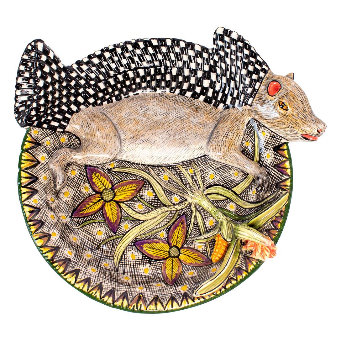 Modern Love Art Ceramics Porcupine Coin  Dish, hand made in South Africa For Sale