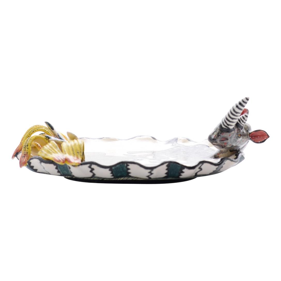 Contemporary Love Art Ceramics Rhino  Coin Dish, hand made in South Africa