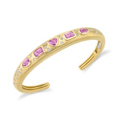 Pulsera Love Bound de oro de 18 quilates con zafiros rosas de Future Fortune Jewelry