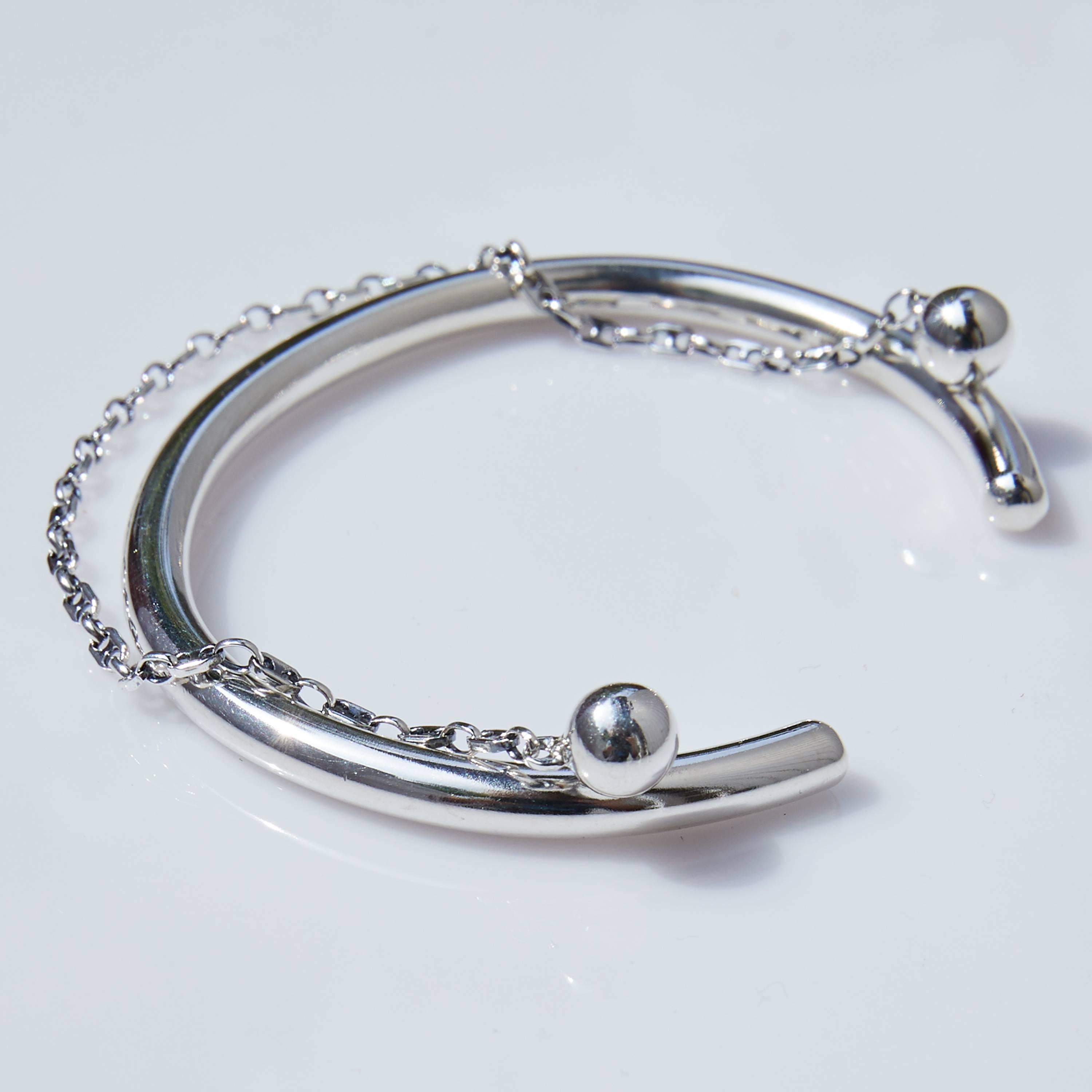 Love Bracelet Arm Cuff Bangle Bracelet Chain Sterling Silver Unisex J Dauphin
J DAUPHIN 