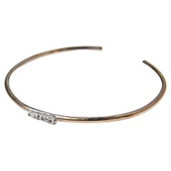 J. Dauphin Bracelet manchette amour en argent et bronze avec saphirs