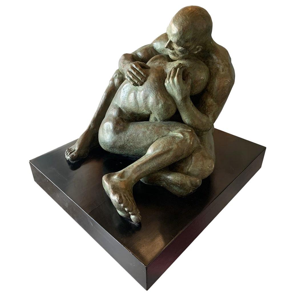 LOVE, Bronze Sculpture by Norma Goldberg Dated 1977 For Sale