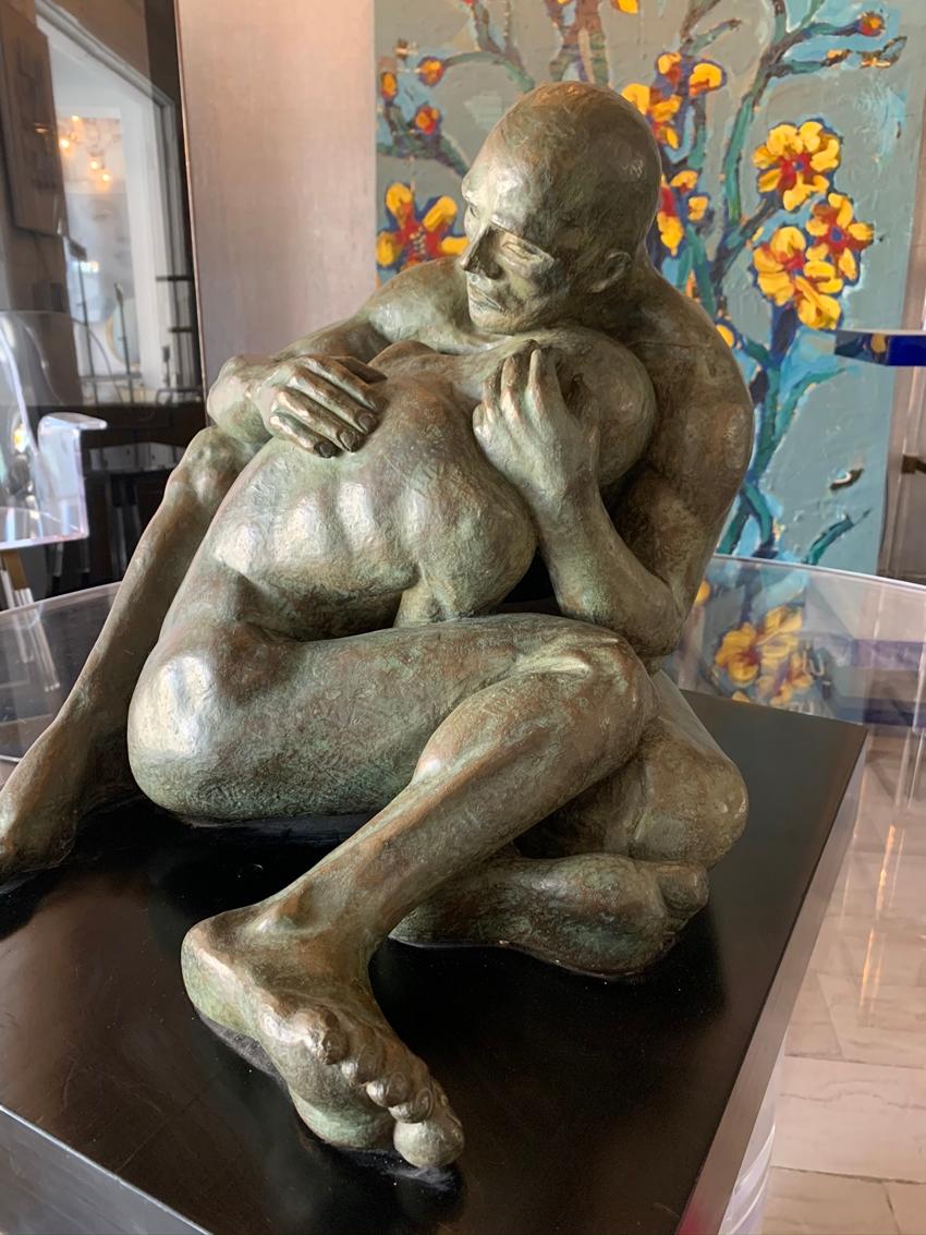 20th Century LOVE, Bronze Sculpture by Norma Goldberg Dated 1977 For Sale