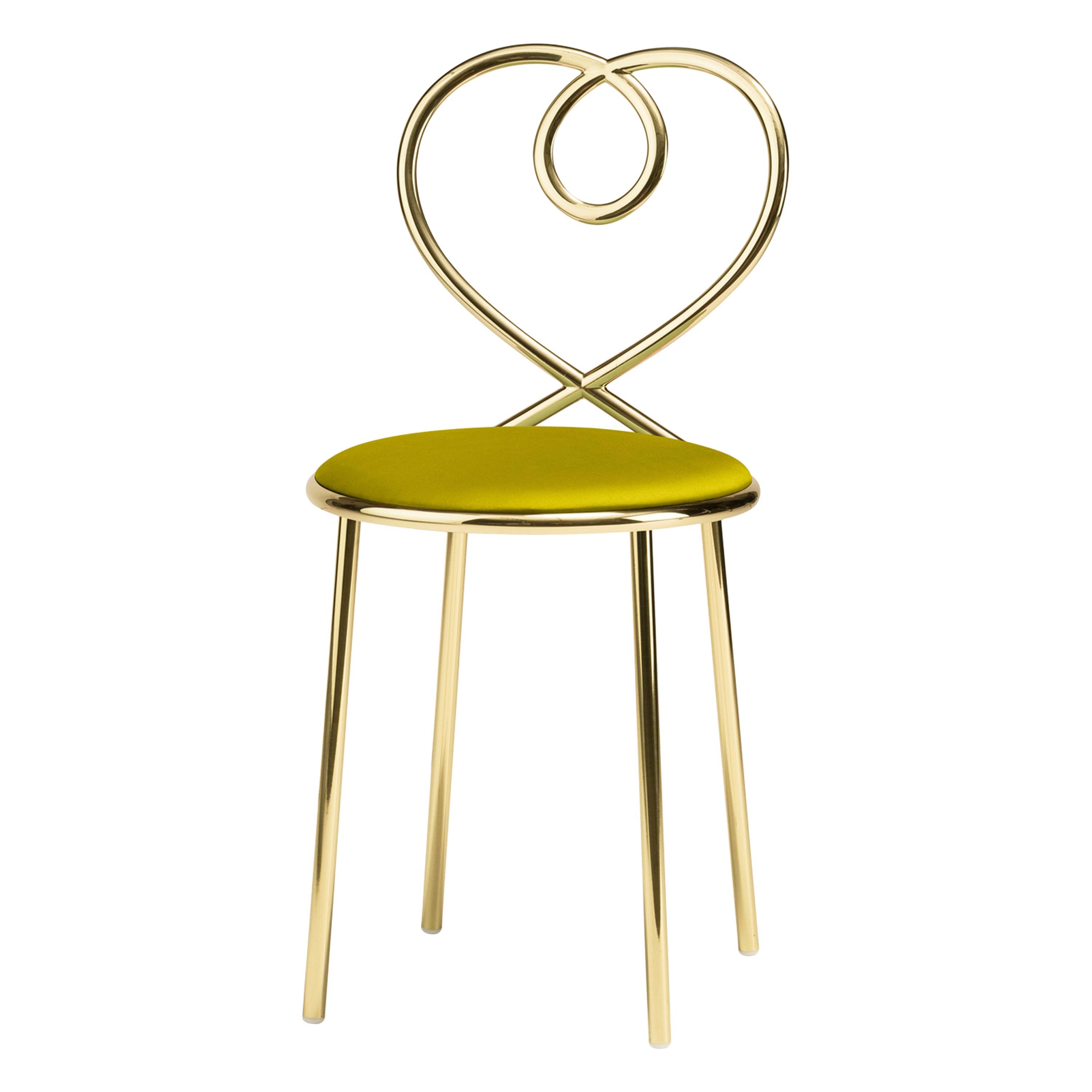 Love Love-Stuhl aus Anis mit poliertem Messing von Nika Zupanc im Angebot