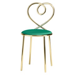 Love Chair en malachite et laiton poli par Nika Zupanc