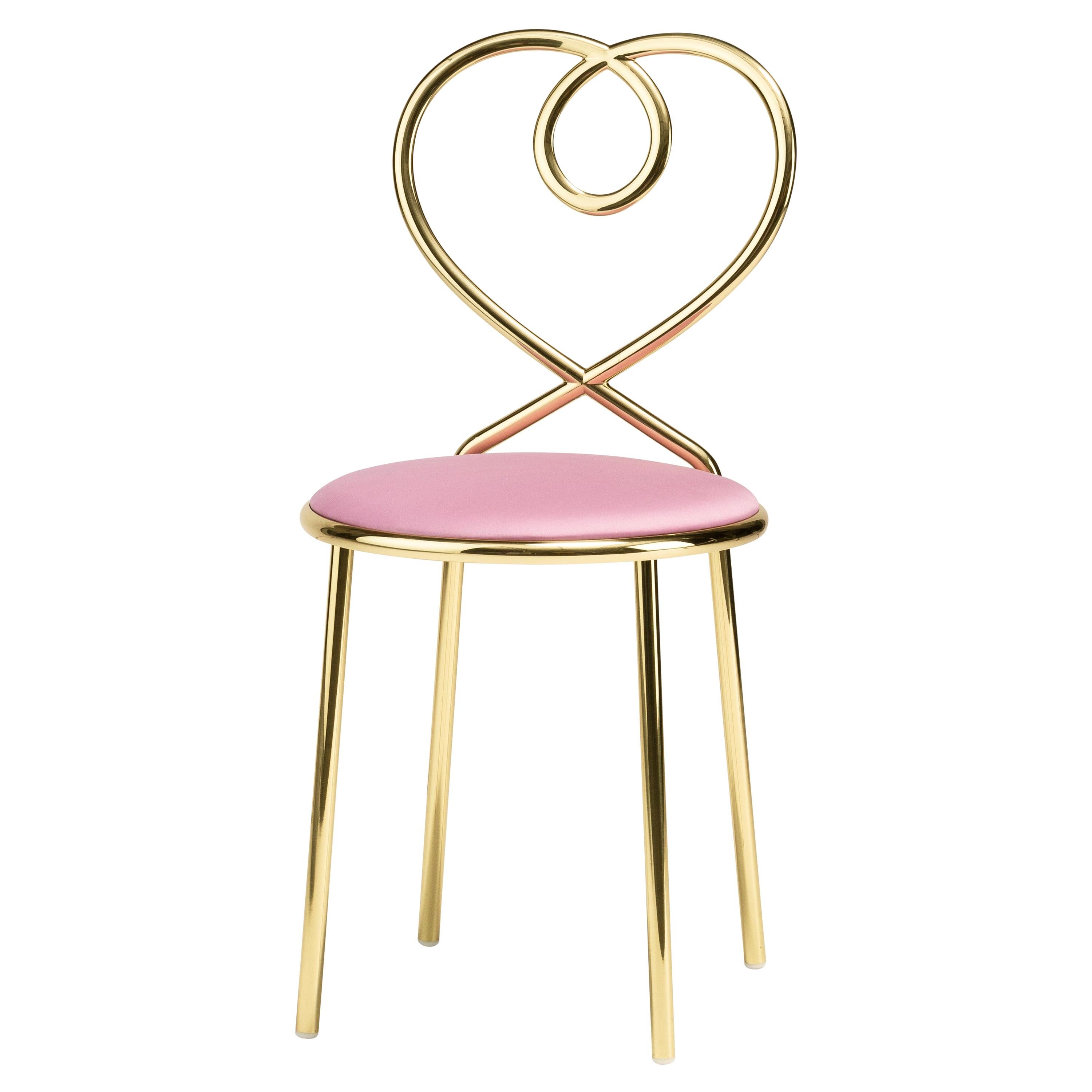 Love Chair in Ninfea with Polished Brass by Nika Zupanc For Sale