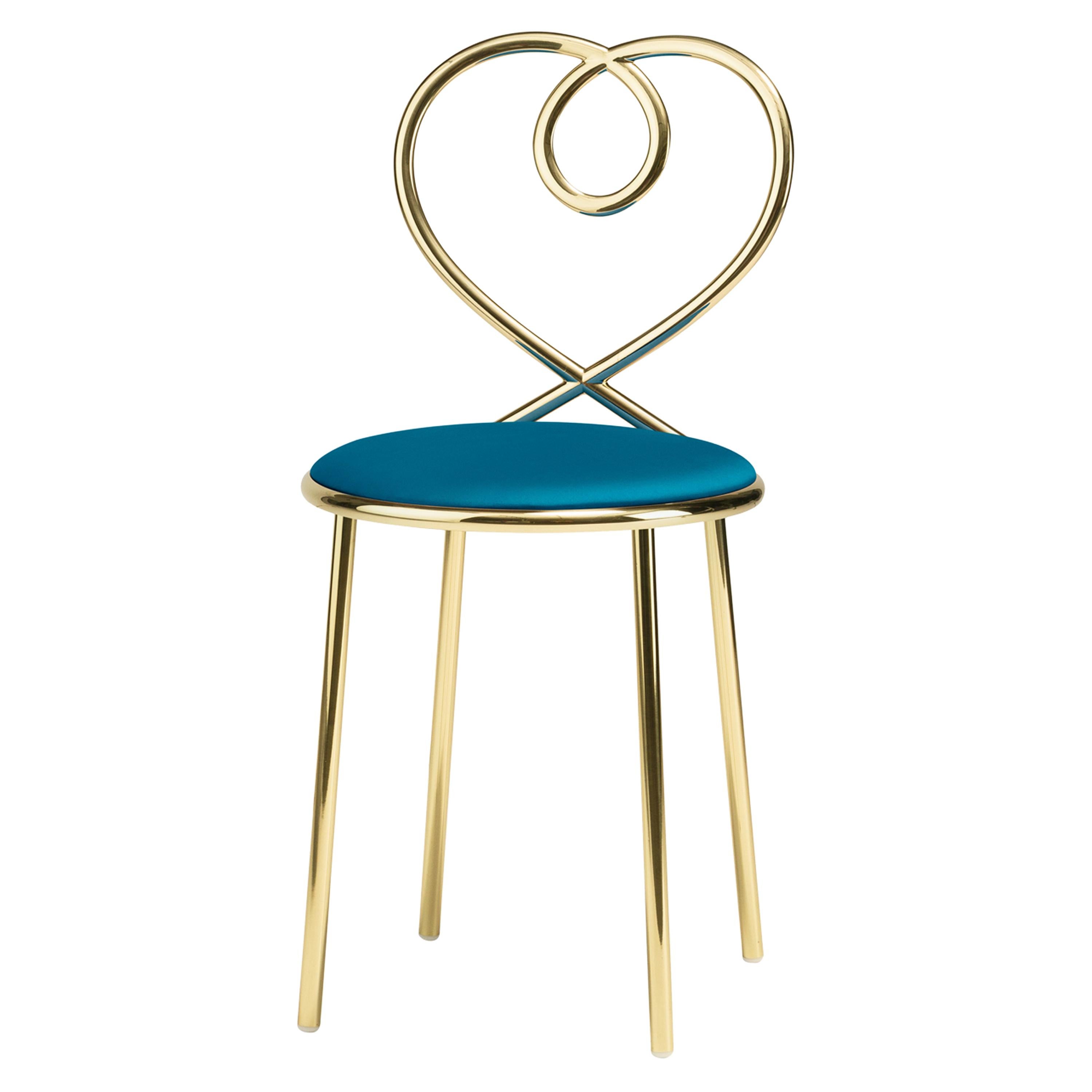 Love Chair in Ottanio with Polished Brass by Nika Zupanc For Sale