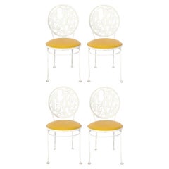 Love Chairs by Arthur Umanoff Mid Century Modern Iron Dining Patio Set of Four