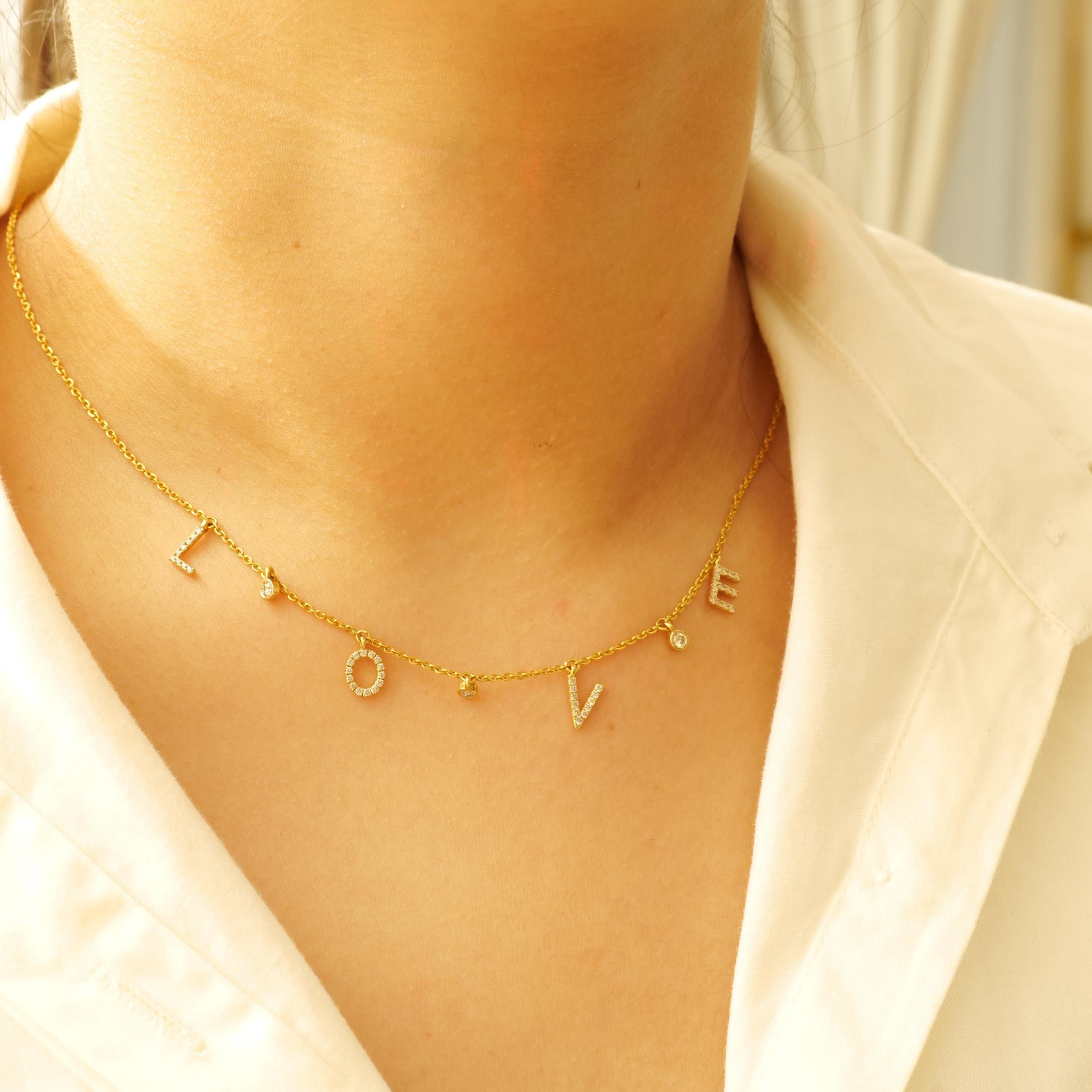 Art Déco Collana Love Charm con diamanti in oro 14K (certificato) in vendita