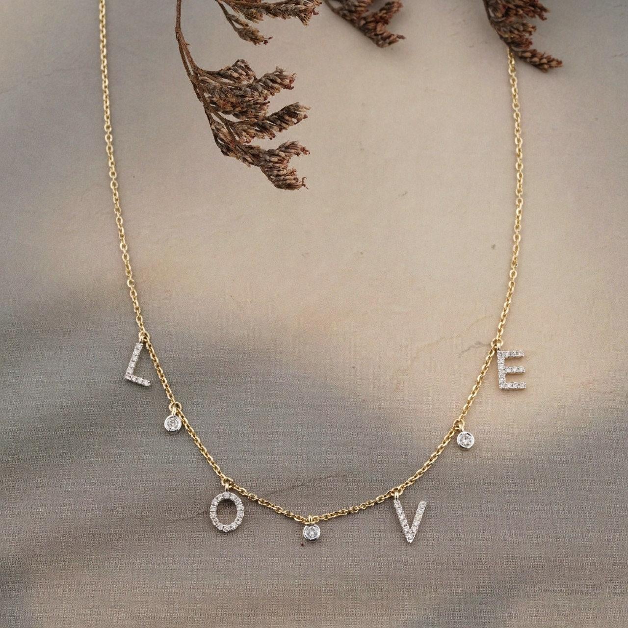 Collana Love Charm con diamanti in oro 14K (certificato) in vendita 3