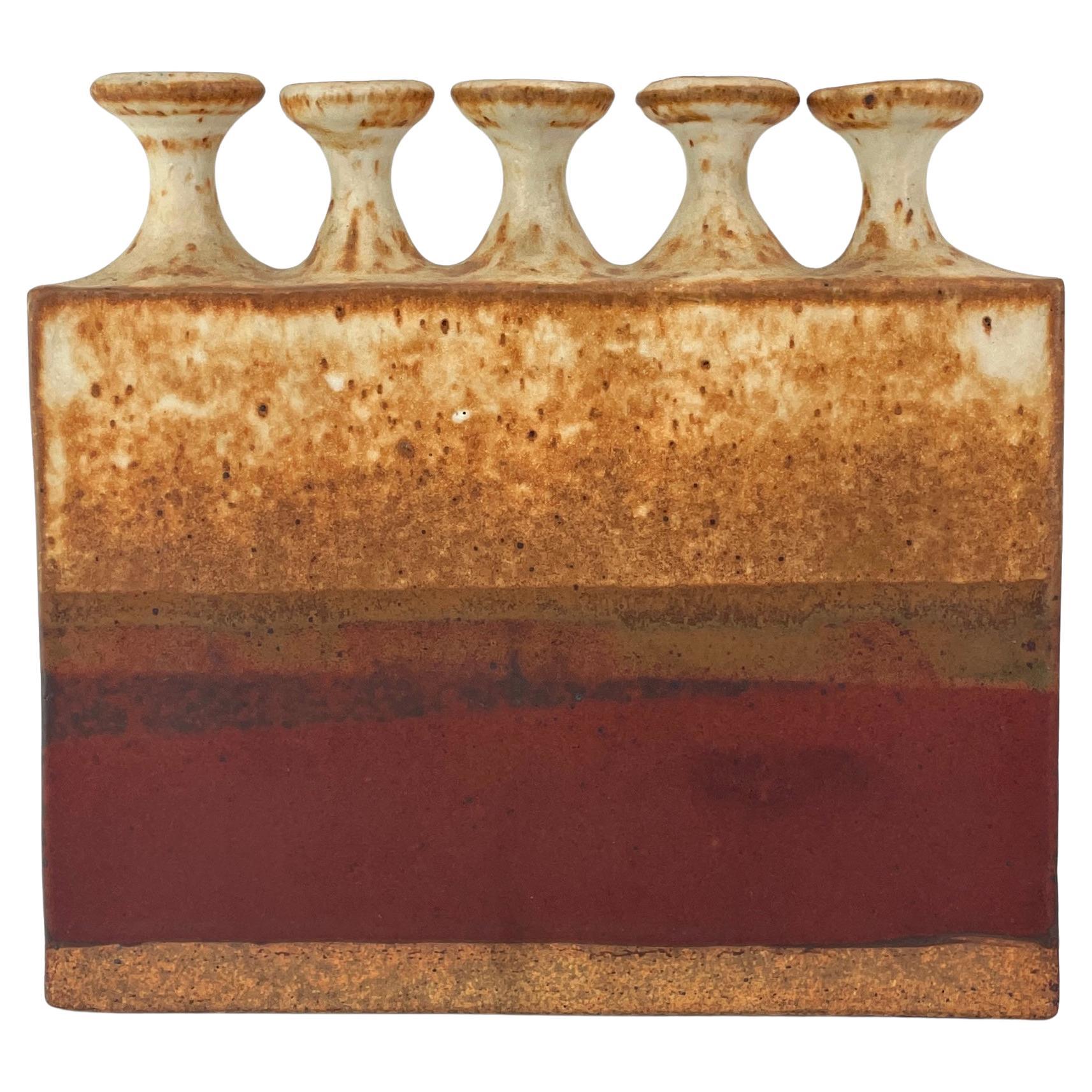 Love Collaboration William Hullow + Isabella Parks Earthtone Geometric Slab Vase For Sale