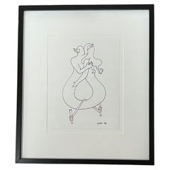 "Love Connection" Marker Drawing by Mark Kostabi, Signed