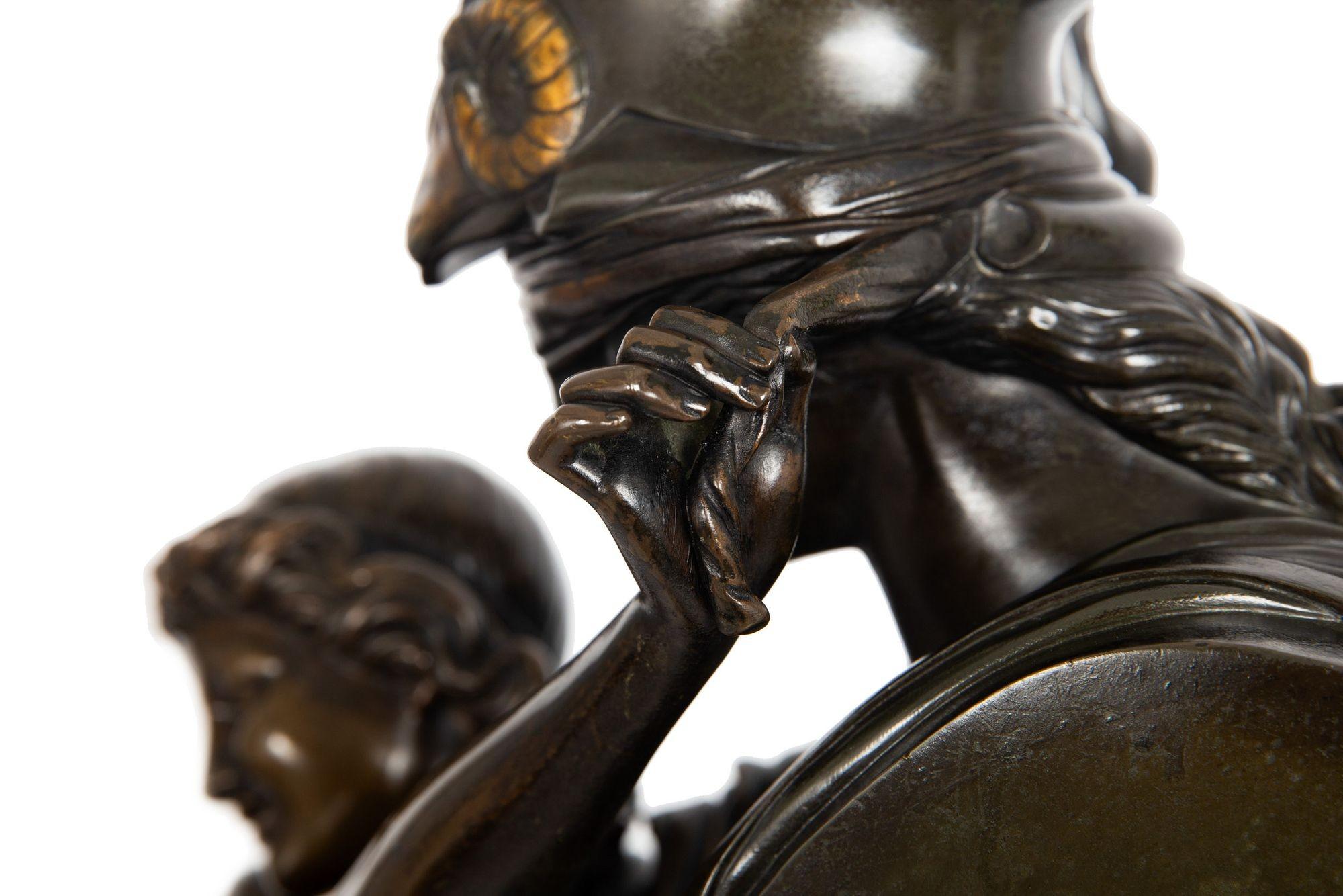 “Love Conquers” French Bronze Sculpture by Felix Sanzel circa 1870 For Sale 8