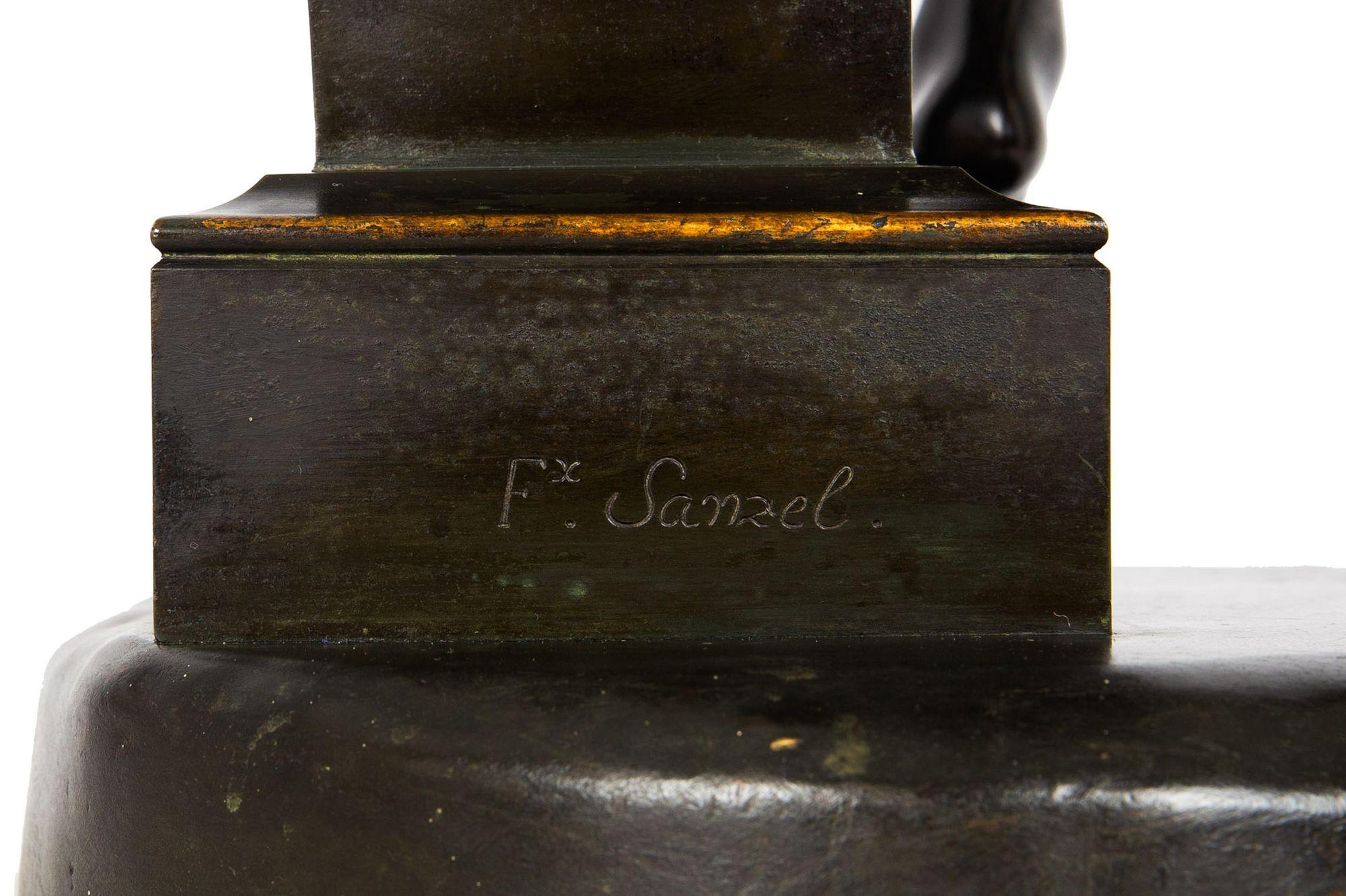“Love Conquers” French Bronze Sculpture by Felix Sanzel circa 1870 For Sale 9
