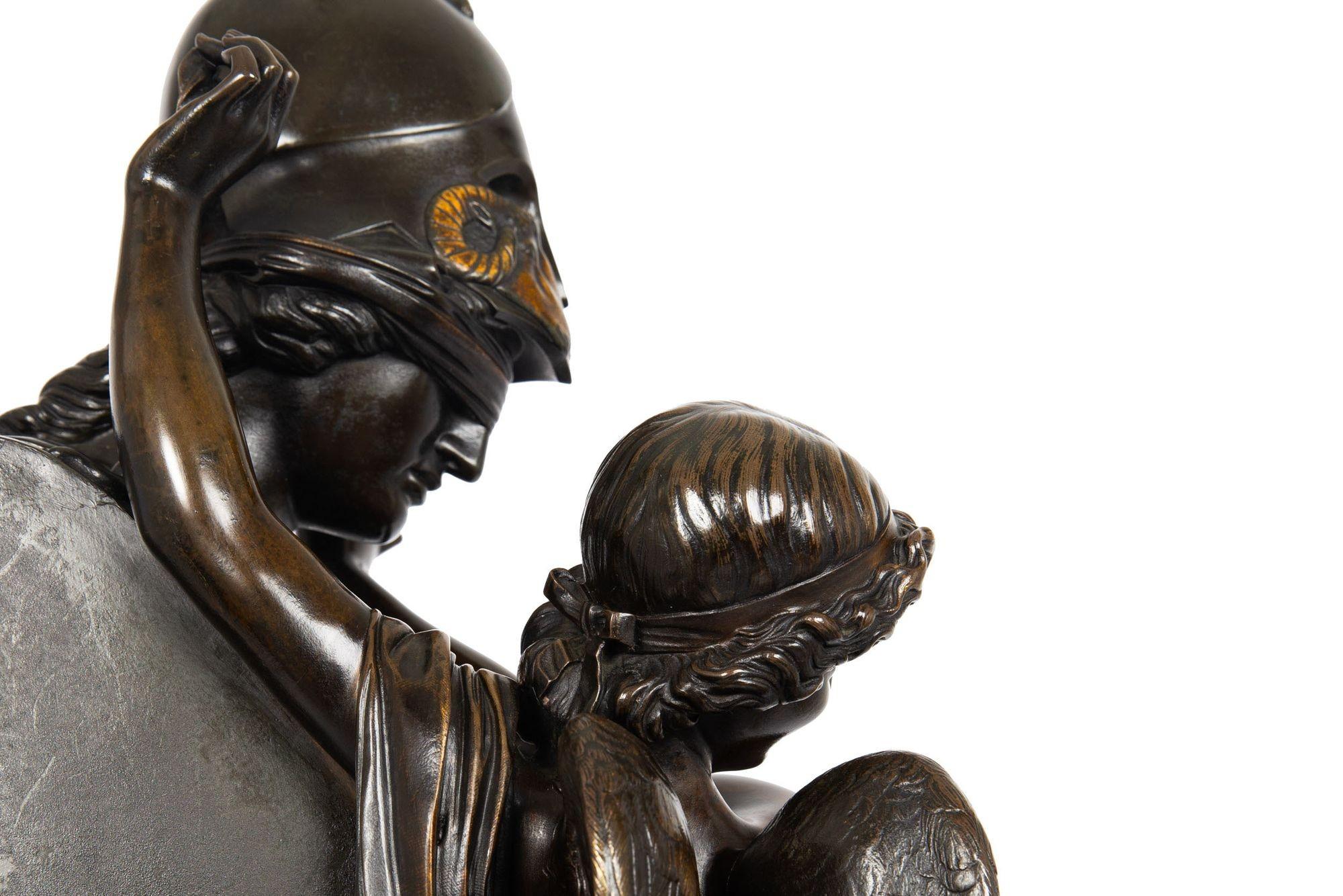 “Love Conquers” French Bronze Sculpture by Felix Sanzel circa 1870 For Sale 10