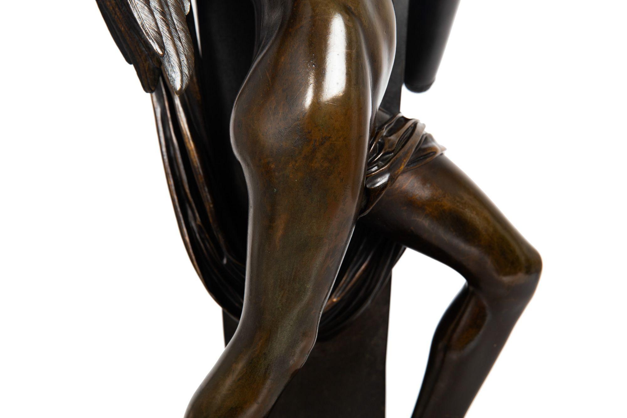 “Love Conquers” French Bronze Sculpture by Felix Sanzel circa 1870 For Sale 12