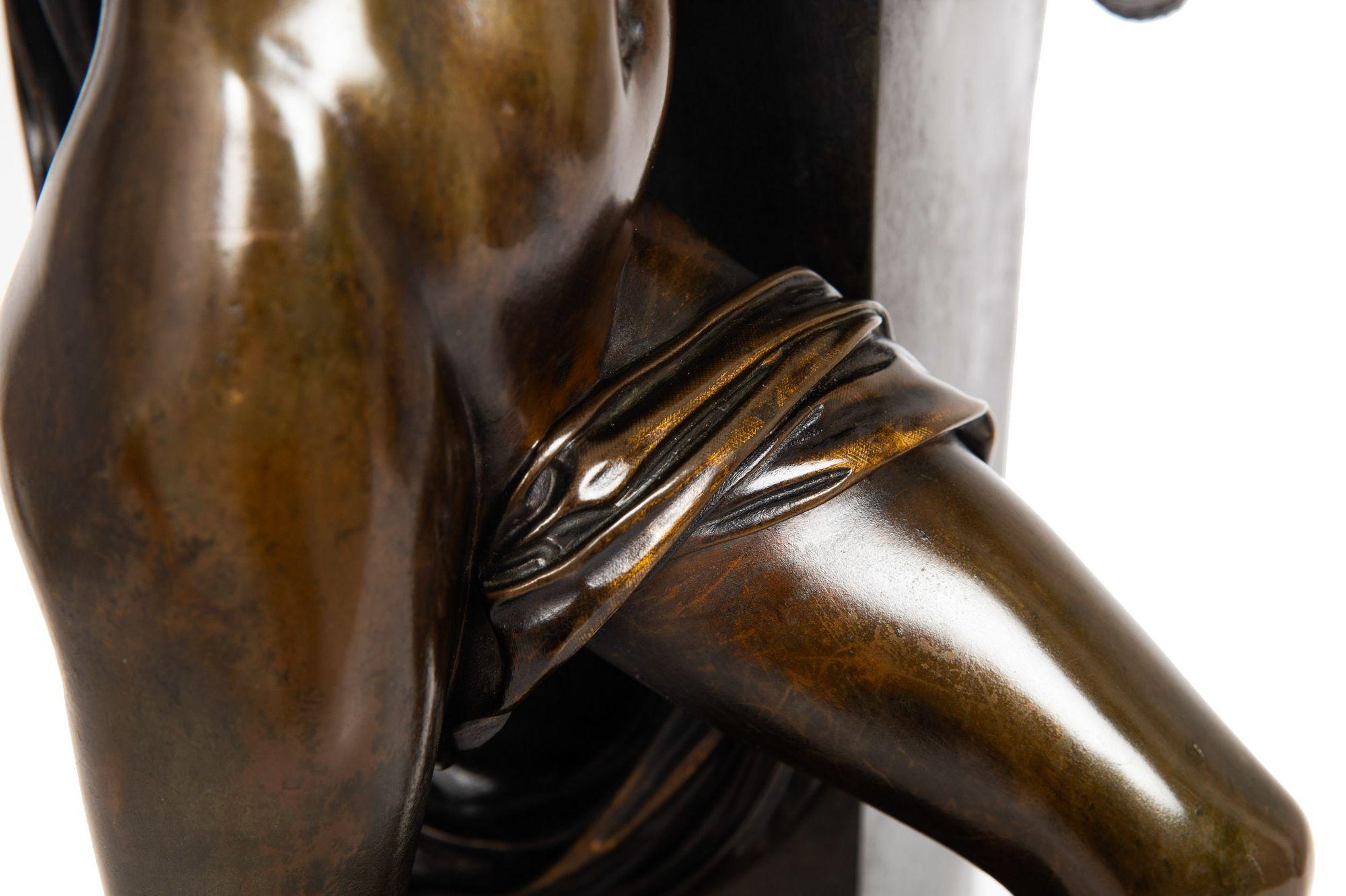 Liebe erobert französische Bronze-Skulptur von Felix Sanzel um 1870 im Angebot 12