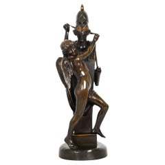 L'amour vainqueur Sculpture française en bronze de Felix Sanzel circa 1870