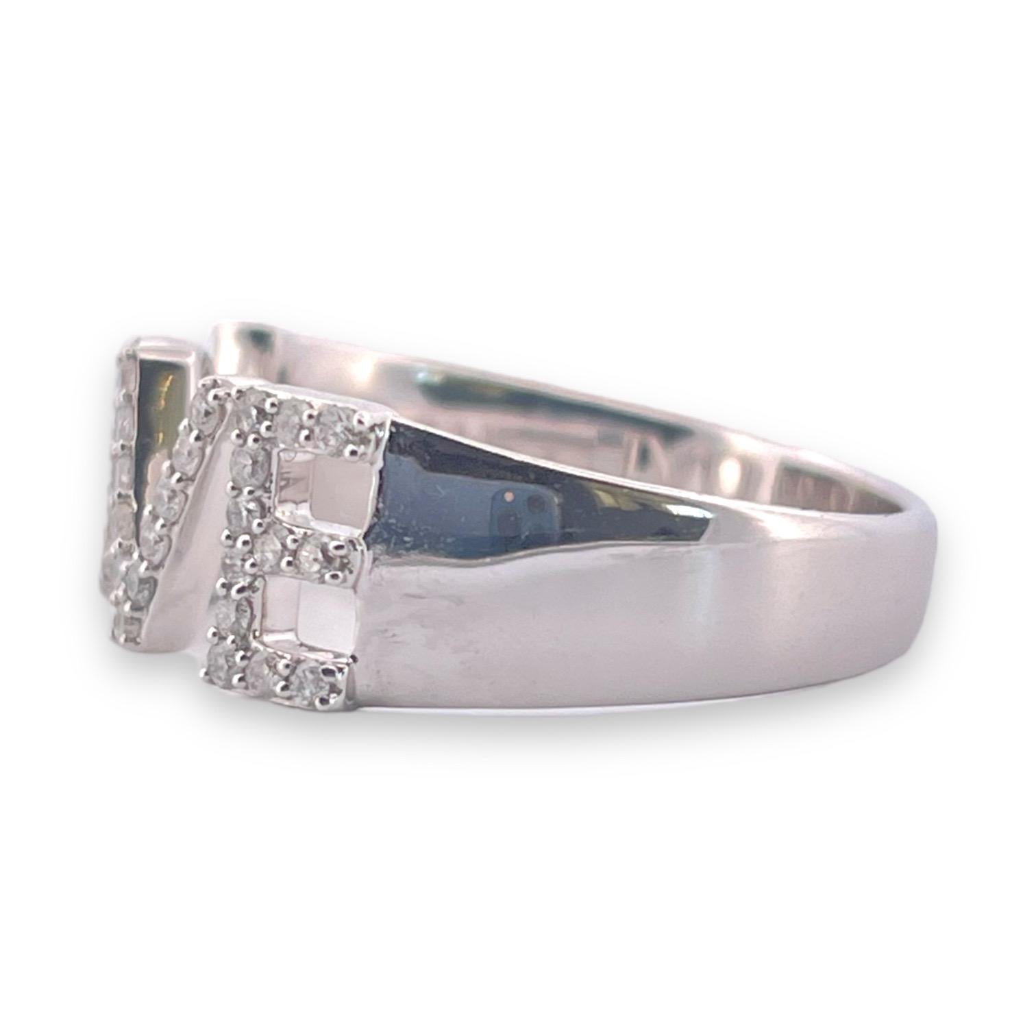 The 14K Love Design Diamond Ring is a beautifully crafted and romantic piece of jewelry that combines the timeless symbol of love with the brilliance of diamonds.
Crafted from high-quality 14-karat gold, this ring features a design that spells out