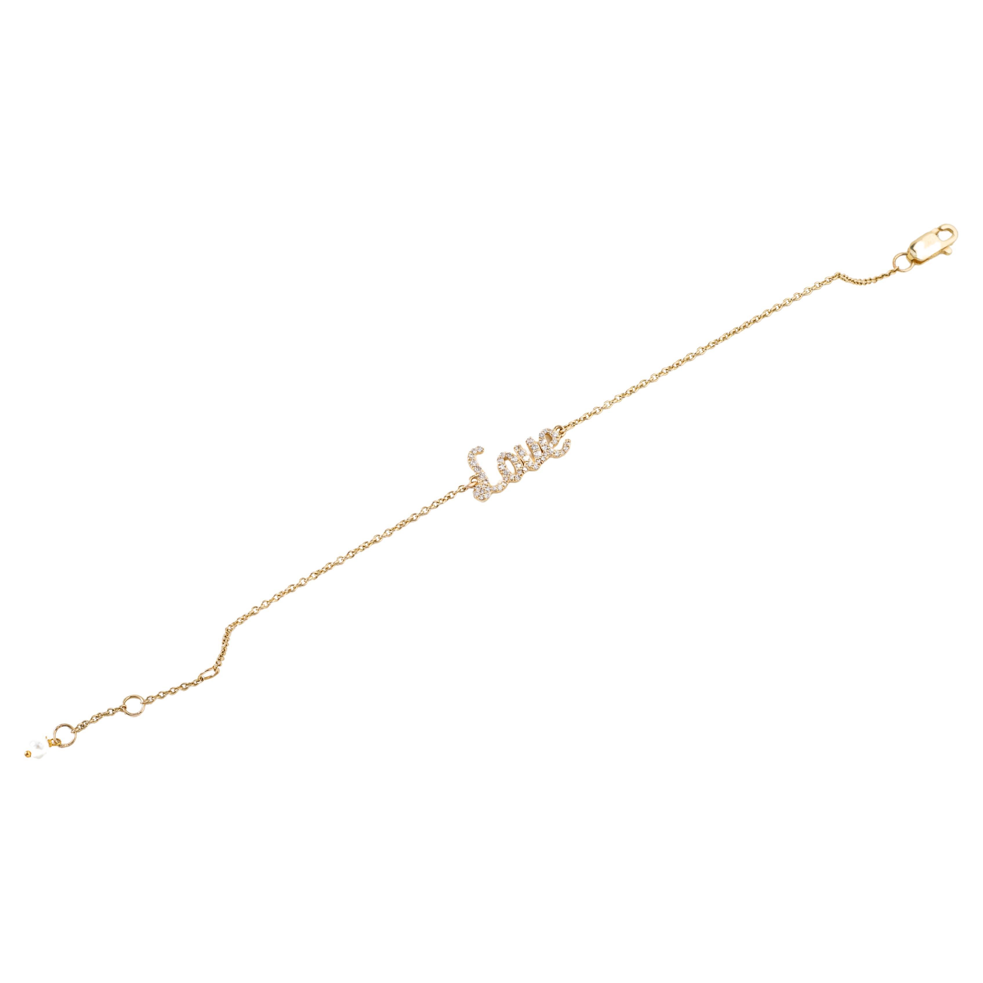 Love Diamant-Charm-Armband aus 18 Karat massivem Gold mit Diamanten