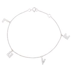 Bracciale Charm Modernista con diamanti naturali in oro bianco 18K Regalo per lei