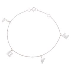 Diamond Love Charm Bracelet in 18K White Gold