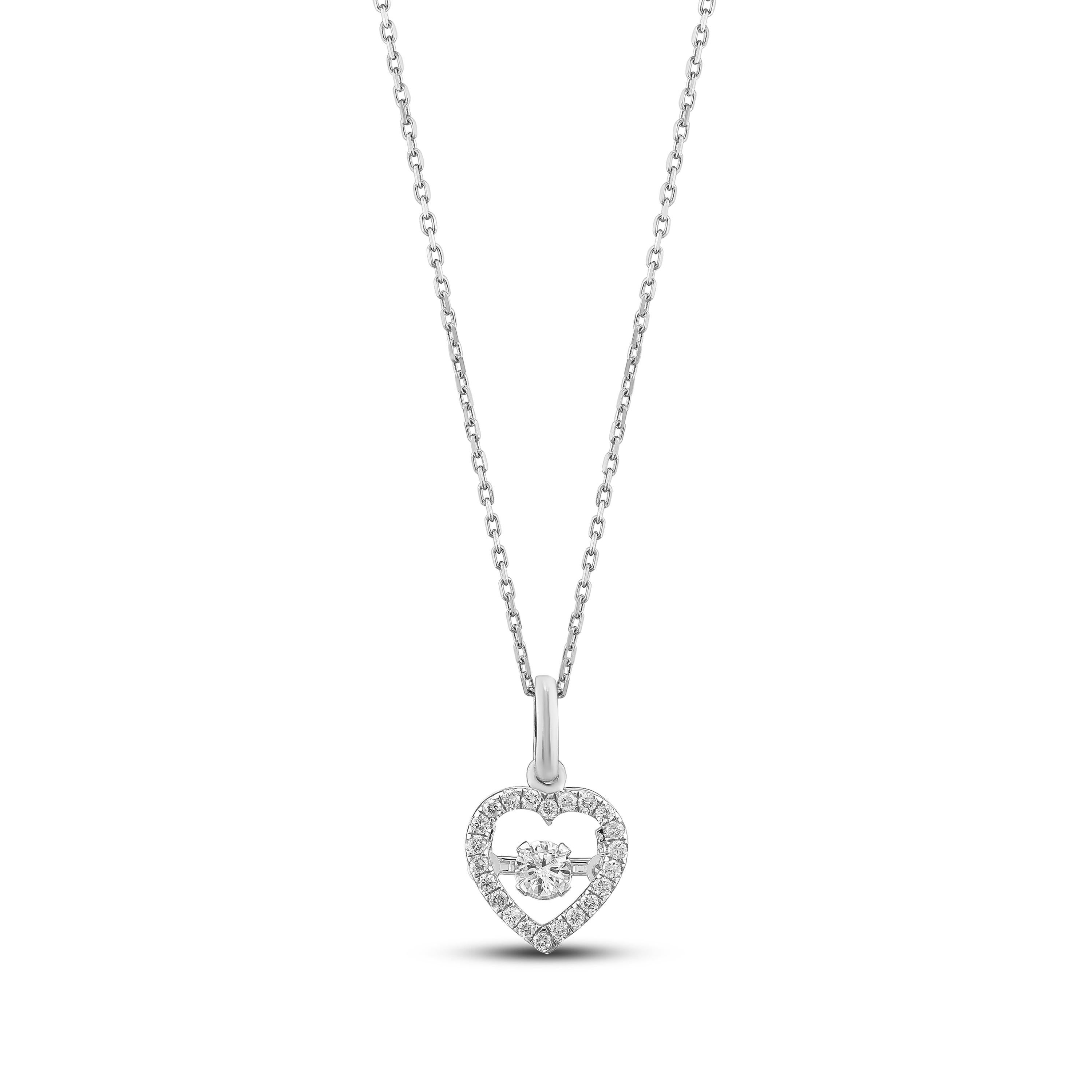 A true gift from the heart, this dainty and delicate pendant features an elegantly sparkling diamond that symbolizes the uniqueness and beauty of love.
A true gift from the heart, this dainty and delicate pendant features an elegantly sparkling
