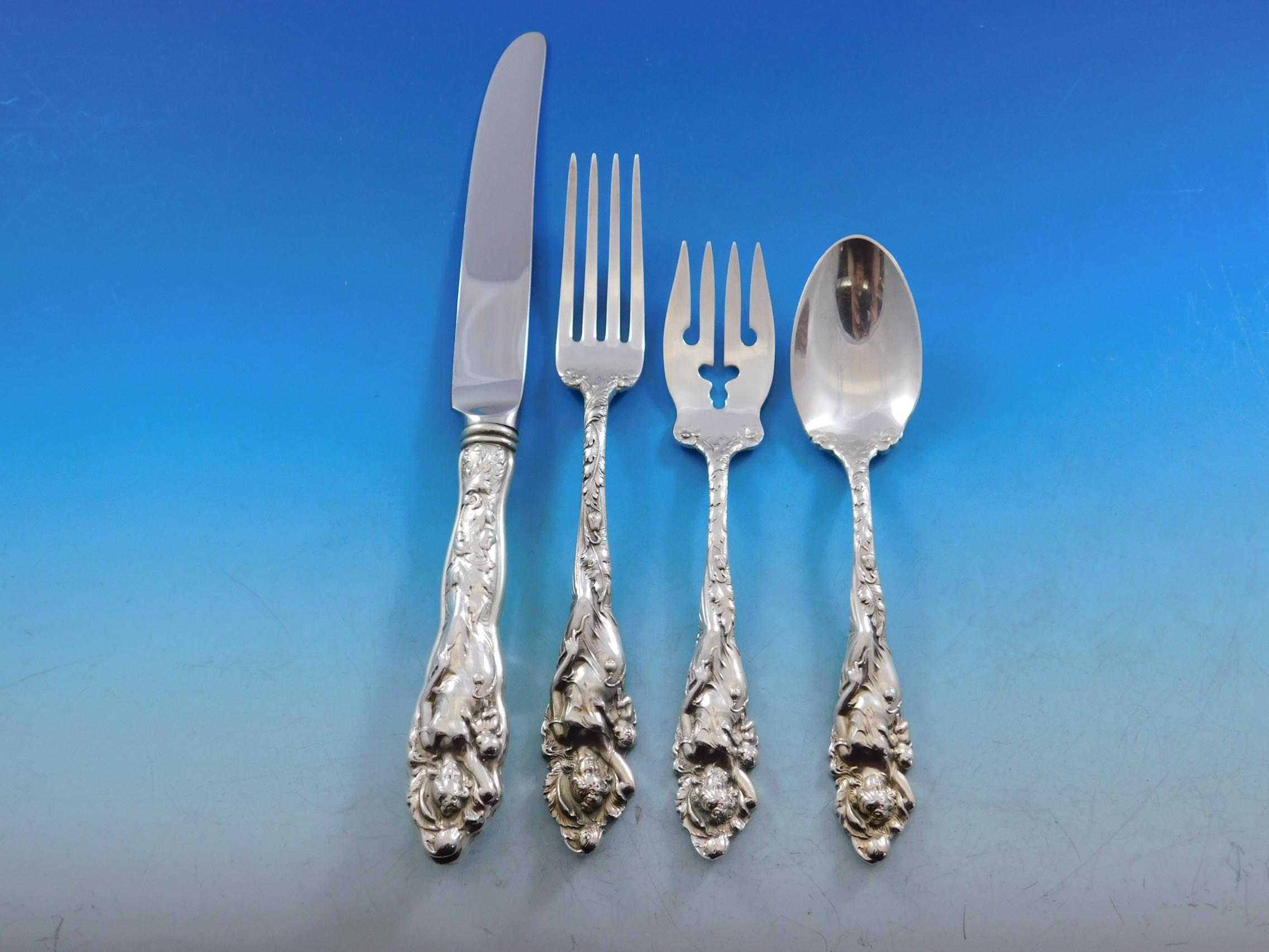 Love Disarmed by Reed and Barton Sterling Silver Flatware Set Service 74 Pcs In Excellent Condition In Big Bend, WI