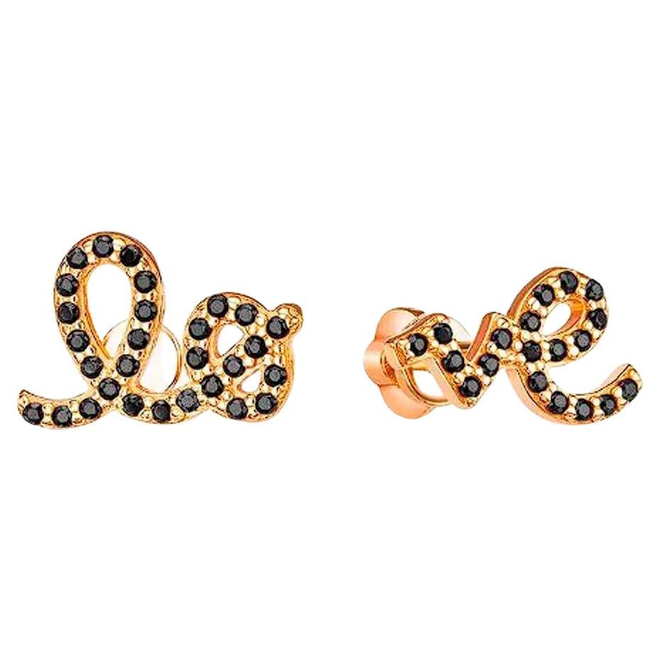 Love earrings studs 14k gold.  For Sale