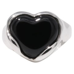 Love Flow Ring in 925 Sterling Silver & Black Basalt Stone by CLED