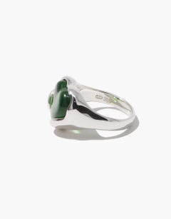 Love Flow Ring in 925 Sterling Silver & Green Forest Stone by CLED