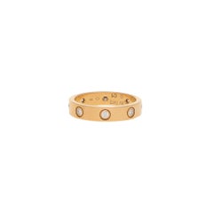 "Love" Full Diamond Wedding Band in Rose Gold