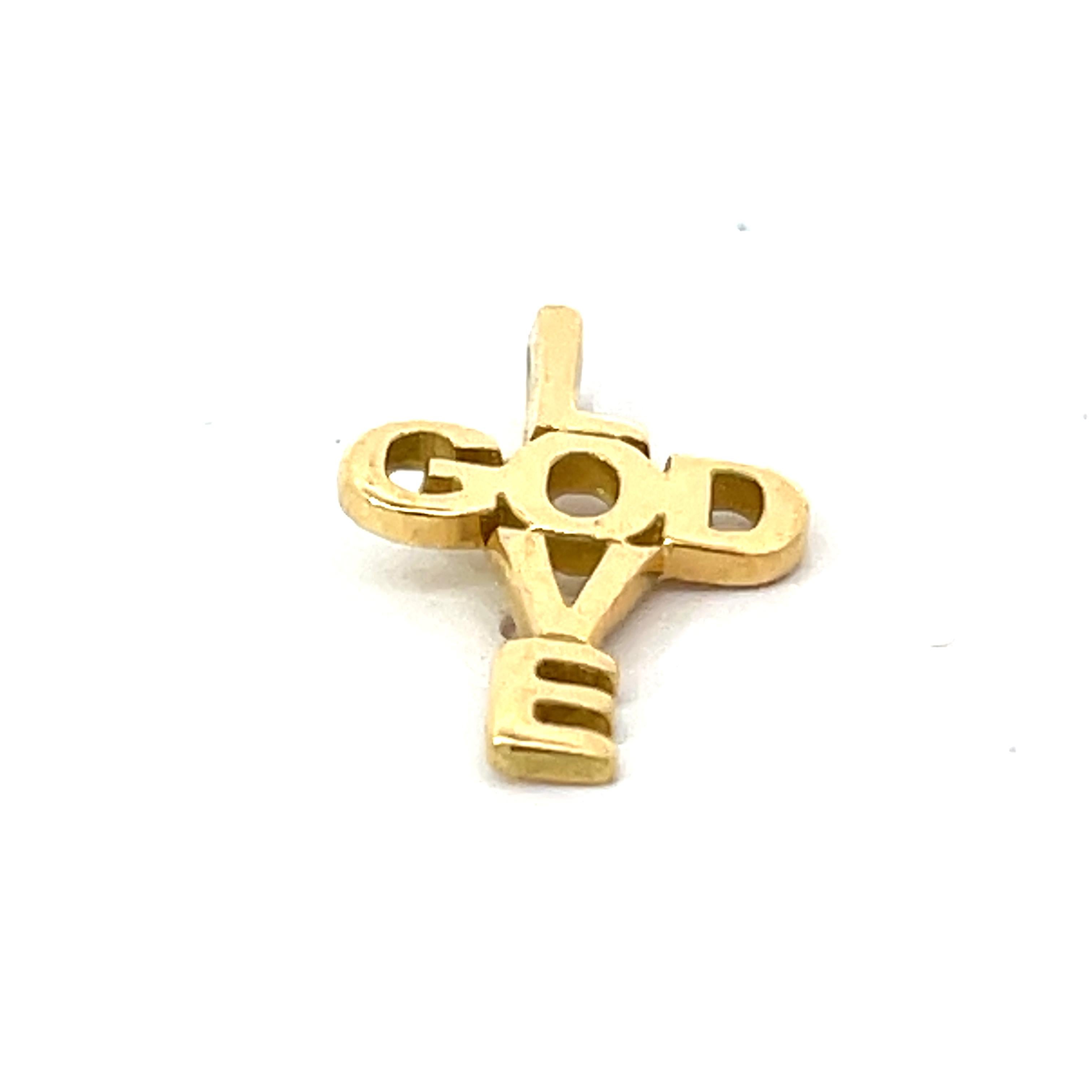 LOVE GOD Cross 18k Yellow Gold In New Condition For Sale In New York, NY