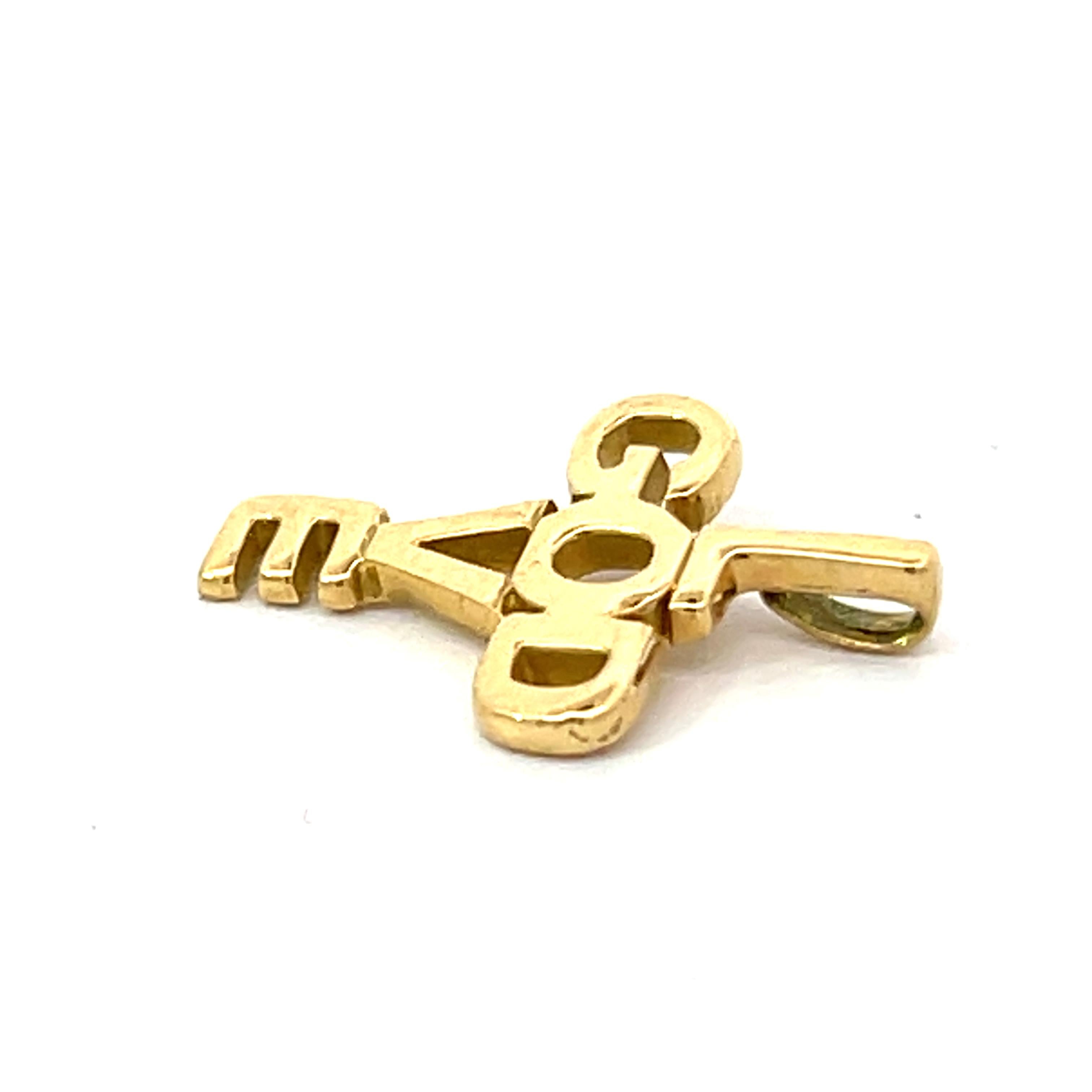 LOVE GOD Cross 18k Yellow Gold For Sale 1