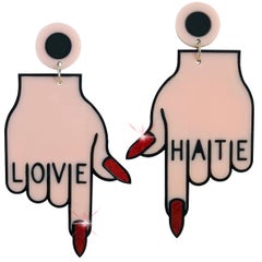 Love Hate Handmade pendant earrings