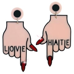Love Hate Handmade pendant earrings