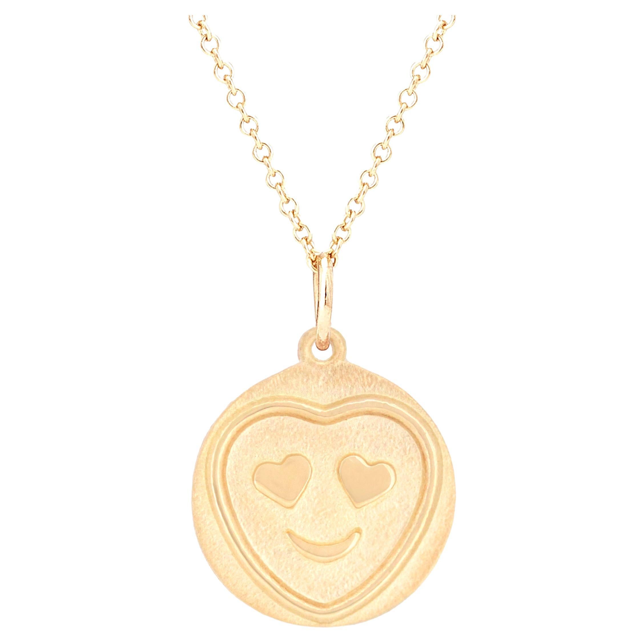 Love Heart Love Pendant on 18 Inch Chain in 18ct Yellow Gold