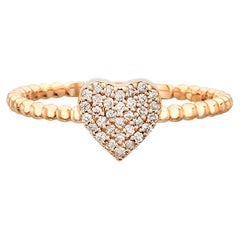 Love Heart Ring 14k gold with moissanites.