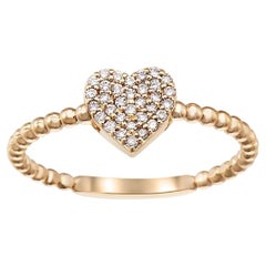Love Heart Ring 14k Gold mit Feuchtigkeitsmitteln